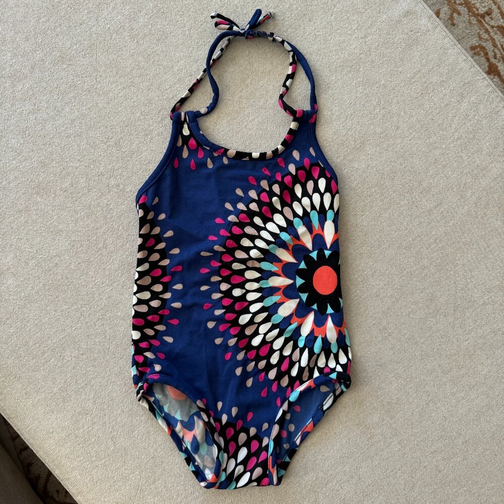 EUC Baby Gap Toddler One Piece Bathing Suit = GORGEOUS Print Sz 3T